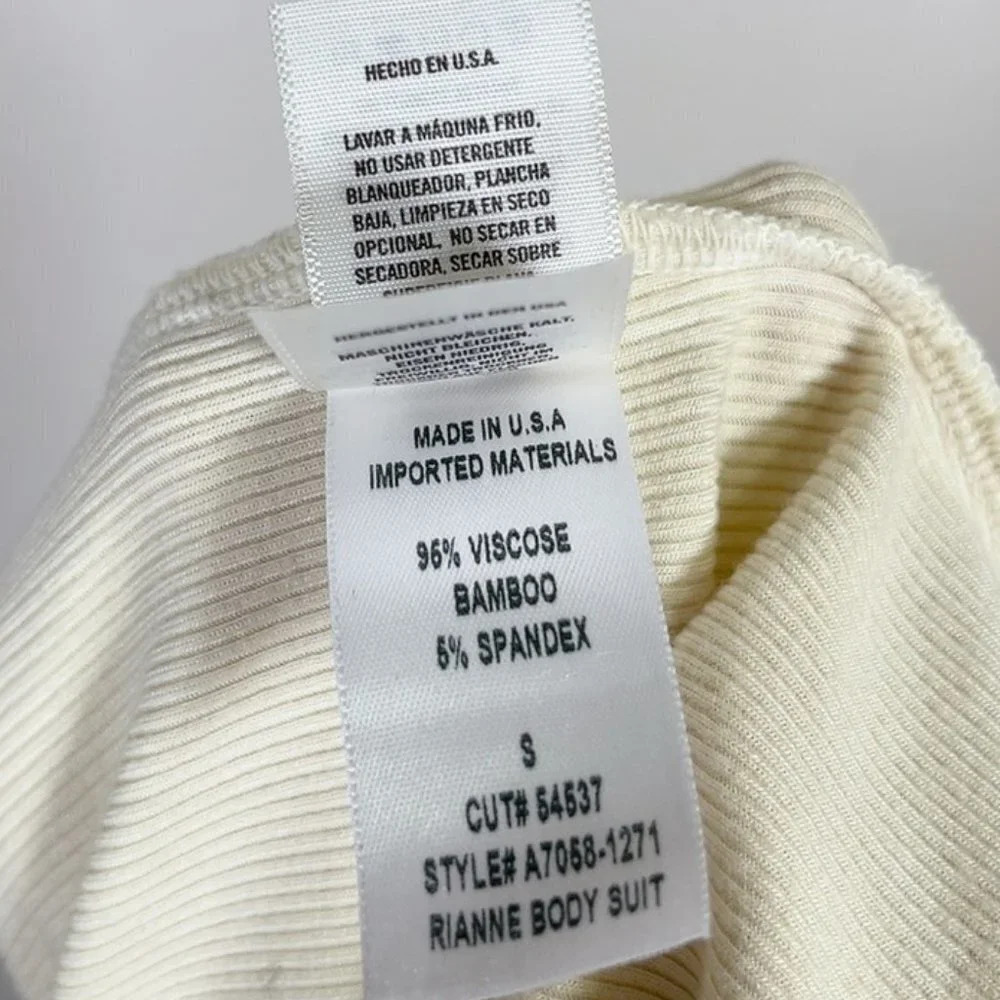 Agolde Rianne Ribbed Yellow Bodysuit - Picture 9 of 12